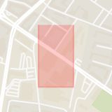 Karta som med röd fyrkant ramar in Dalaplan, Fosievägen, Malmö, Skåne län