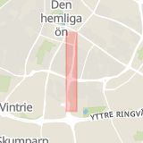 Karta som med röd fyrkant ramar in Fosie, Ormvråksgatan, Trelleborgsvägen, Malmö, Skåne län