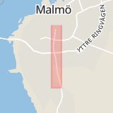 Karta som med röd fyrkant ramar in Trelleborgsvägen, Malmö, Skåne län