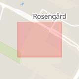 Karta som med röd fyrkant ramar in Von Rosens Väg, Malmö, Skåne län