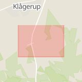 Karta som med röd fyrkant ramar in Hyby, Svedala, Skåne län