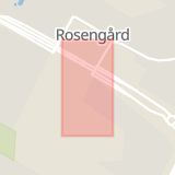 Karta som med röd fyrkant ramar in Rosengård, Frölichs Väg, Malmö, Skåne län