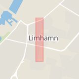 Karta som med röd fyrkant ramar in Limhamn, Idrottsgatan, Malmö, Skåne län
