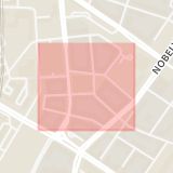 Karta som med röd fyrkant ramar in Upplandsgatan, Malmö, Skåne län