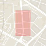 Karta som med röd fyrkant ramar in Södra Förstadsgatan, Upplandsgatan, Malmö, Skåne län