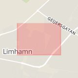 Karta som med röd fyrkant ramar in Limhamn, Högerudsgatan, Malmö, Skåne län