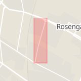 Karta som med röd fyrkant ramar in Rosengård, Västra Kattarpsvägen, Malmö, Skåne län