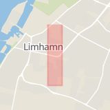 Karta som med röd fyrkant ramar in Limhamn, Västanväg, Malmö, Skåne län