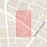 Karta som med röd fyrkant ramar in Bangatan, Spårvägsgatan, Malmö, Skåne län