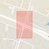 Karta som med röd fyrkant ramar in Amiralsgatan, Scheelegatan, Rosengård, Malmö, Skåne län