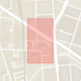 Karta som med röd fyrkant ramar in Södervärn, Ruth Lundskogs Gata, Malmö, Skåne län