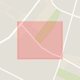 Karta som med röd fyrkant ramar in Mellanhedsgatan, Malmö, Skåne län