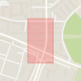 Karta som med röd fyrkant ramar in John Ericssons Väg, John Ericsson, Malmö, Skåne län