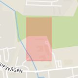 Karta som med röd fyrkant ramar in Husie, Klågerupsvägen, Ellenborgsvägen, Malmö, Skåne län