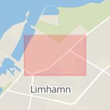Karta som med röd fyrkant ramar in Limhamn, Limhamnsvägen, Malmö, Skåne län