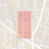Karta som med röd fyrkant ramar in Nikolaigatan, Malmö, Skåne län