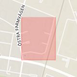 Karta som med röd fyrkant ramar in Branteviksgatan, Malmö, Skåne län