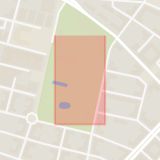 Karta som med röd fyrkant ramar in Folkets Park, Amiralsgatan, Malmö, Skåne län