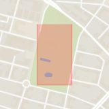 Karta som med röd fyrkant ramar in Folkets Park, Malmö, Skåne län