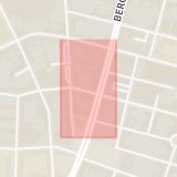 Karta som med röd fyrkant ramar in Möllevångsgatan, Fredsgatan, Malmö, Skåne län
