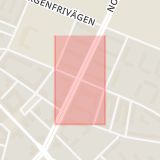 Karta som med röd fyrkant ramar in Nobelvägen, Spånehusvägen, Malmö, Skåne län