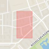 Karta som med röd fyrkant ramar in Västra Innerstaden, Malmö, Skåne län