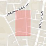 Karta som med röd fyrkant ramar in Norra Skolgatan, Falkmansgatan, Malmö, Skåne län