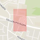 Karta som med röd fyrkant ramar in Ahrenbergsgatan, Malmö, Skåne län