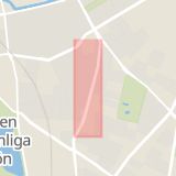 Karta som med röd fyrkant ramar in Möllevången, Bergsgatan, Södervärn, Malmö, Skåne län