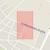 Karta som med röd fyrkant ramar in Sorgenfri, Mariagatan, Nobelvägen, Malmö, Skåne län