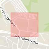 Karta som med röd fyrkant ramar in Bulltofta, Cederströmsgatan, Malmö, Skåne län