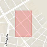 Karta som med röd fyrkant ramar in Hantverkaregatan, Malmö, Skåne län