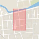 Karta som med röd fyrkant ramar in Davidshallsgatan, Storgatan, Malmö, Skåne län