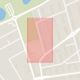 Karta som med röd fyrkant ramar in Henrik Wranérsgatan, Malmö, Skåne län
