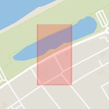 Karta som med röd fyrkant ramar in Adolf Fredriksgatan, Limhamnsvägen, Malmö, Skåne län