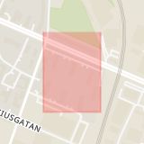 Karta som med röd fyrkant ramar in Katrinelund, Eriksdalsgatan, Malmö, Skåne län