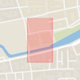 Karta som med röd fyrkant ramar in Södra Tullgatan, Malmö, Skåne län