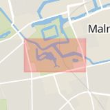 Karta som med röd fyrkant ramar in Kung Oscars Väg, Malmö, Skåne län