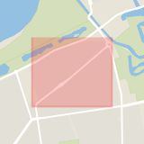 Karta som med röd fyrkant ramar in Tessins Väg, Malmö, Skåne län