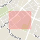 Karta som med röd fyrkant ramar in Värnhem, Zenithgatan, Malmö, Skåne län