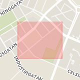 Karta som med röd fyrkant ramar in Zenithgatan, Malmö, Skåne län