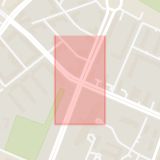 Karta som med röd fyrkant ramar in Nobelvägen, Sallerupsvägen, Malmö, Skåne län