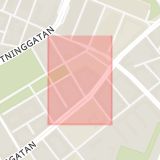 Karta som med röd fyrkant ramar in Rörsjöstaden, Ehrensvärdsgatan, Malmö, Skåne län