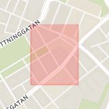Karta som med röd fyrkant ramar in Ehrensvärdsgatan, Malmö, Skåne län