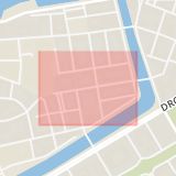 Karta som med röd fyrkant ramar in Stora Kvarngatan, Malmö, Skåne län