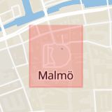 Karta som med röd fyrkant ramar in Stortorget, Malmö, Skåne län