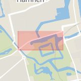 Karta som med röd fyrkant ramar in Citadellsvägen, Västra Hamnen, Malmö, Skåne län