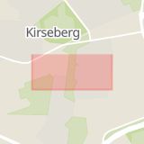 Karta som med röd fyrkant ramar in Kirseberg, Mölledalsgatan, Malmö, Skåne län