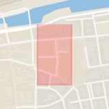 Karta som med röd fyrkant ramar in Danmark, Malmö, Skåne län