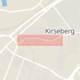 Karta som med röd fyrkant ramar in Kirseberg, Södra Bulltoftavägen, Malmö, Skåne län